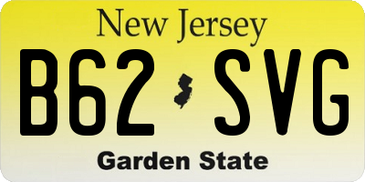 NJ license plate B62SVG
