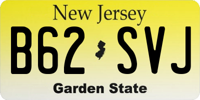 NJ license plate B62SVJ