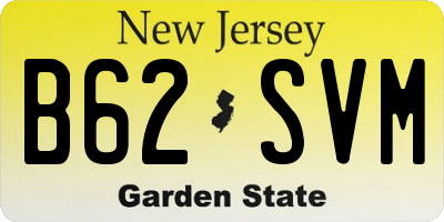 NJ license plate B62SVM