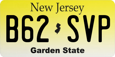 NJ license plate B62SVP