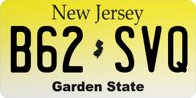NJ license plate B62SVQ