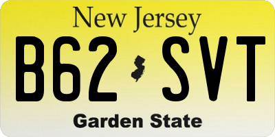 NJ license plate B62SVT