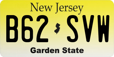 NJ license plate B62SVW