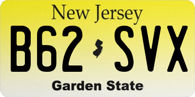 NJ license plate B62SVX