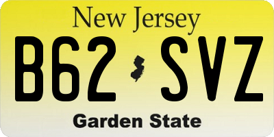 NJ license plate B62SVZ