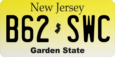 NJ license plate B62SWC