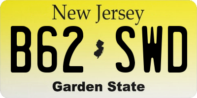 NJ license plate B62SWD