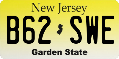 NJ license plate B62SWE