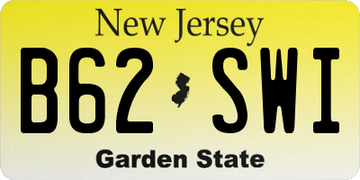 NJ license plate B62SWI