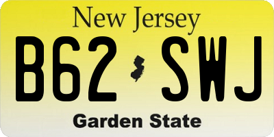 NJ license plate B62SWJ