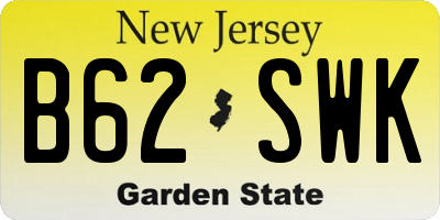 NJ license plate B62SWK