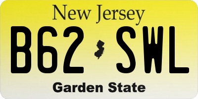 NJ license plate B62SWL