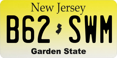 NJ license plate B62SWM