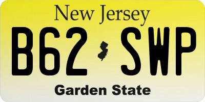 NJ license plate B62SWP