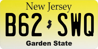 NJ license plate B62SWQ