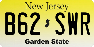 NJ license plate B62SWR
