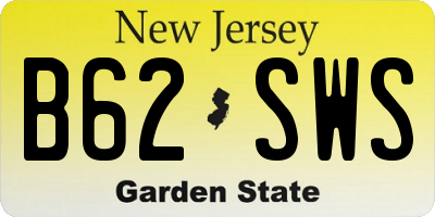 NJ license plate B62SWS