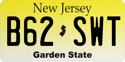 NJ license plate B62SWT