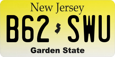 NJ license plate B62SWU