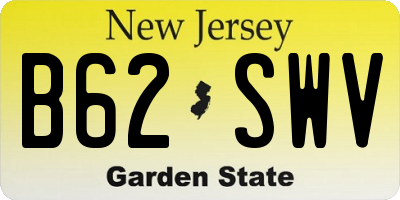 NJ license plate B62SWV