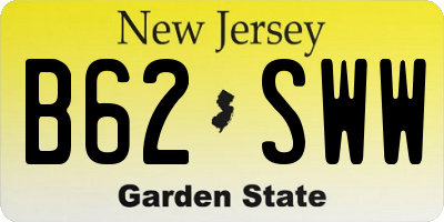 NJ license plate B62SWW