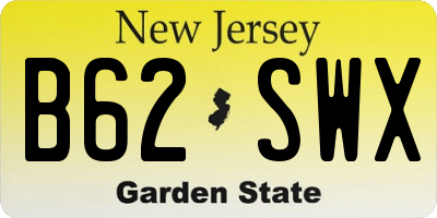 NJ license plate B62SWX