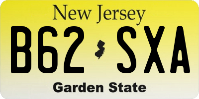 NJ license plate B62SXA