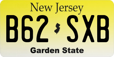 NJ license plate B62SXB