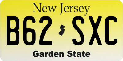 NJ license plate B62SXC