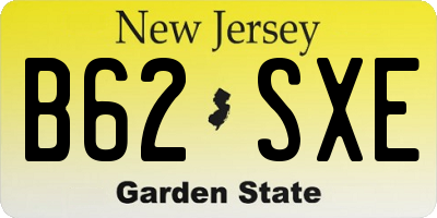 NJ license plate B62SXE
