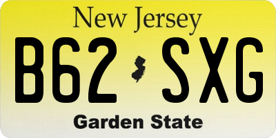 NJ license plate B62SXG