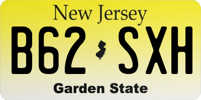 NJ license plate B62SXH