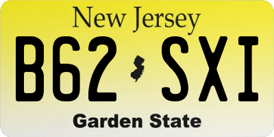 NJ license plate B62SXI