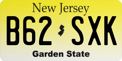 NJ license plate B62SXK