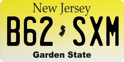 NJ license plate B62SXM