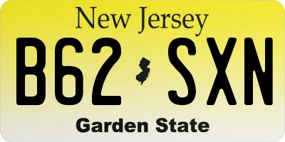 NJ license plate B62SXN