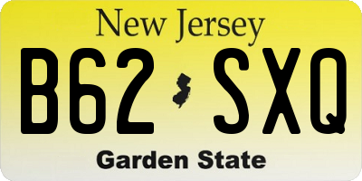 NJ license plate B62SXQ