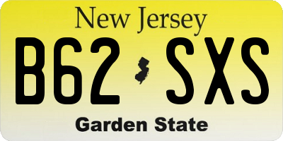 NJ license plate B62SXS