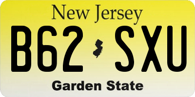 NJ license plate B62SXU