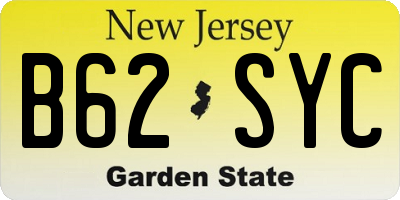 NJ license plate B62SYC