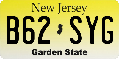 NJ license plate B62SYG