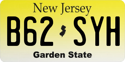 NJ license plate B62SYH