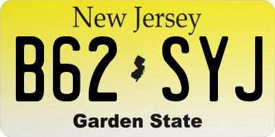 NJ license plate B62SYJ