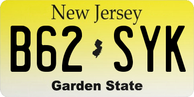 NJ license plate B62SYK