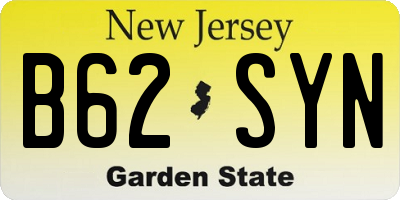 NJ license plate B62SYN