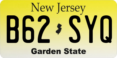 NJ license plate B62SYQ