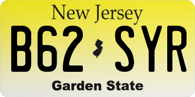 NJ license plate B62SYR