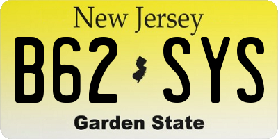 NJ license plate B62SYS