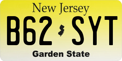 NJ license plate B62SYT