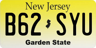 NJ license plate B62SYU